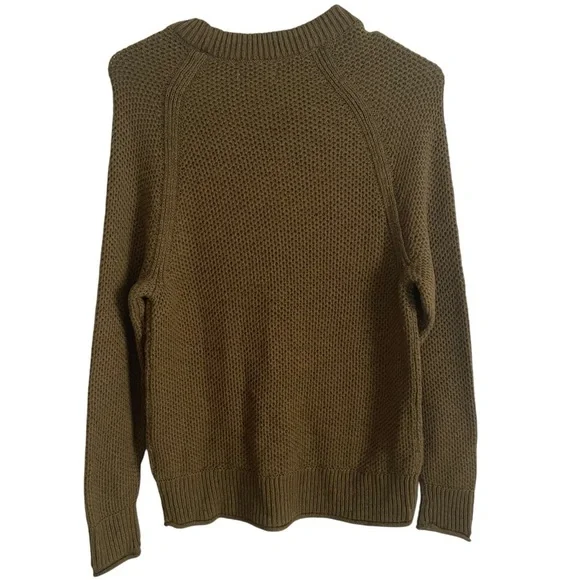 Women’s Sonoma green Everyday waffle Crew Neck Sweater XS NWT - Picture 2 of 9